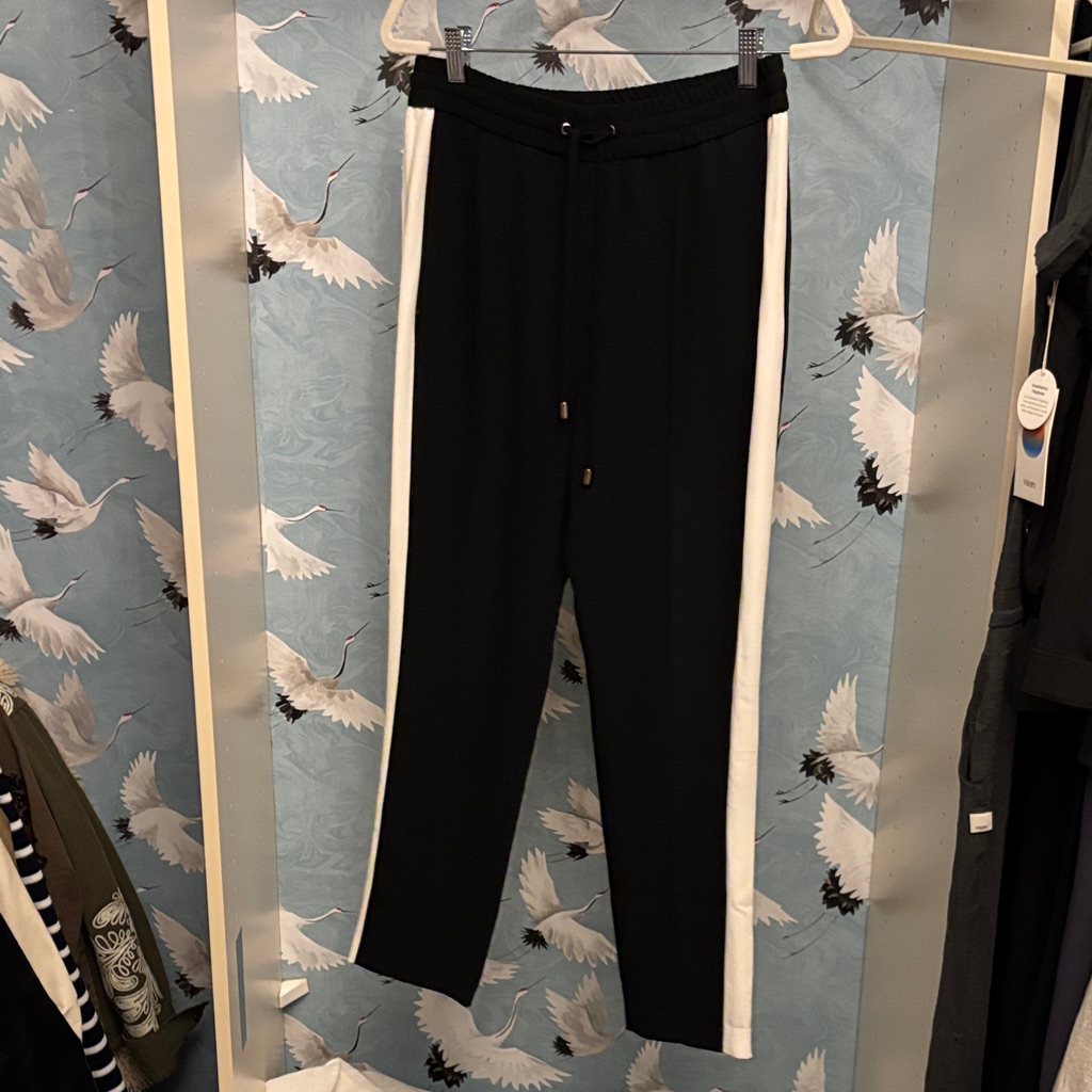 Karen Millen Colour Block Black Pants With White Stripes